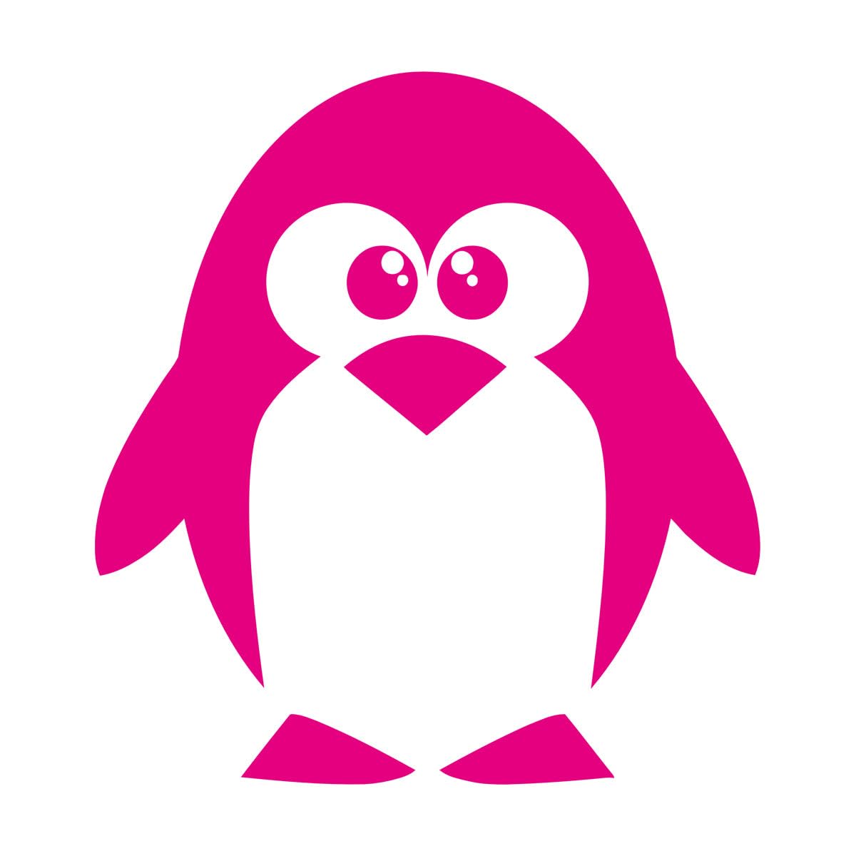 Engraving Decals Penguin North Pole Funny Animal 72x111.2cm Self Adhesive Extra Large Rosered