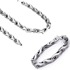 Silver Plated over Tungsten Bracelet Necklace Set