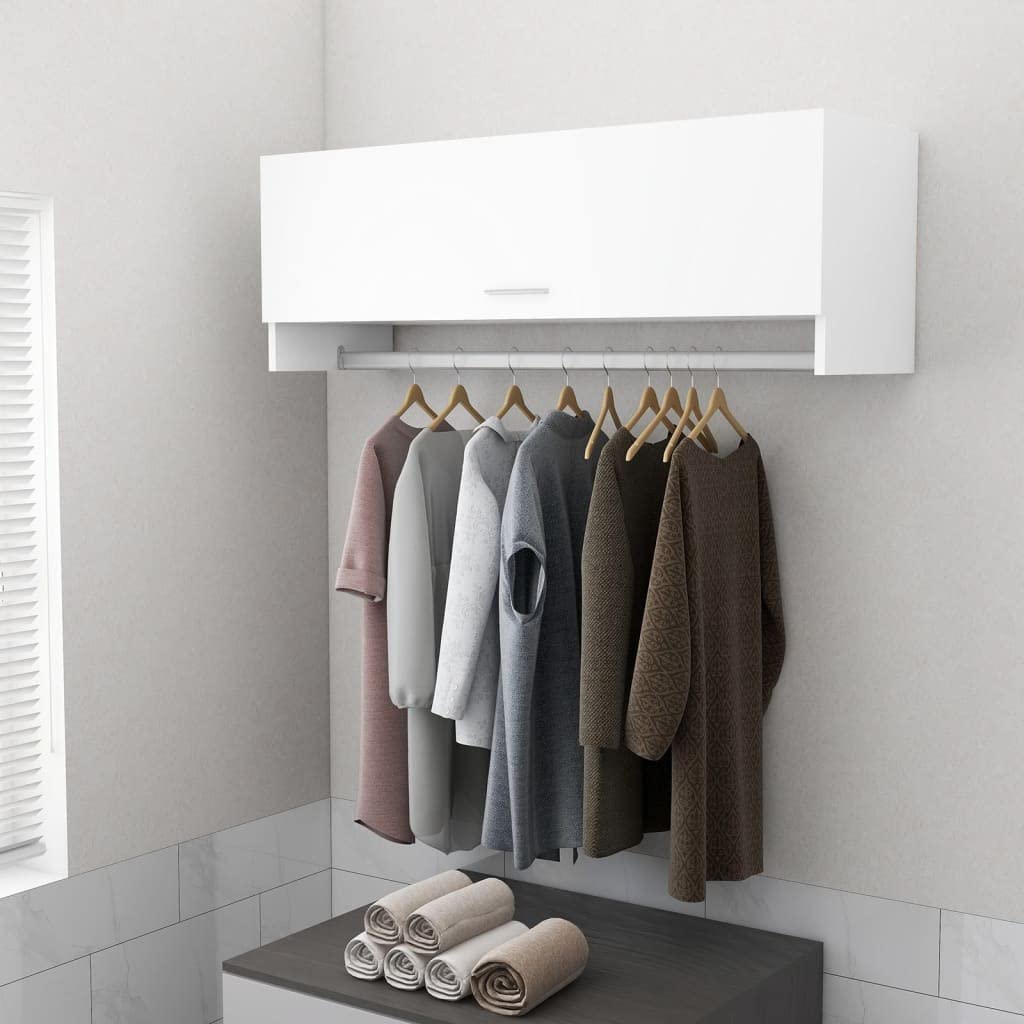 Generico Armadio Bianco 100x32,5x35 cm in Legno Multistrato,Mobili,Armadietti e portaoggetti,Armadi,Bianco,15.44 kg,808233