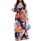 Impression géométrique : l'impression unique sur la robe maxi sexy vous rend plus élégante et sexy. Les couleurs de cette robe crient le printemps/été. Le design floral de haute qualité s'adapte bien à la plupart des morphologies et vous permet de vous démarquer de la foule. L'impression colorée est fabriquée en colorant végétal naturel, ce qui montre un look magnifique et est de plus en plus populaire.