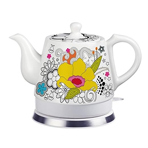 15 Best Ceramic Tea Kettles For Your Home 12 FixtureDisplays® Teapot, Ceramic, Teamaker, Large Yellow Flower 12039NEW-2D