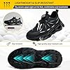 VAVOBIS Safety Trainers Men Womens Steel Toe Cap Trainers Non Slip Safety Shoes Lightweight Work Trainers Puncture Proof Work Shoes with Swivel Buckle Shoelaces,Black UK 10 #5