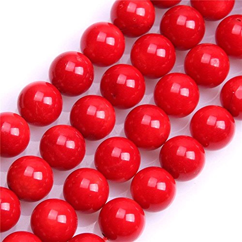 4mm Dyed Red Coral Beads Round Gemstone Loose Beads for Jewelry Making (95-100pcs/strand)