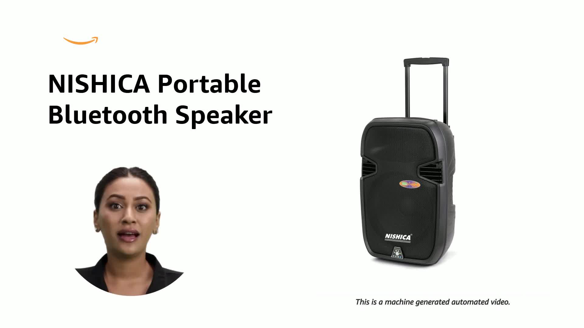 NISHICA NS-BT045 15 Inch Portable Rechargeable Bluetooth Party Speaker