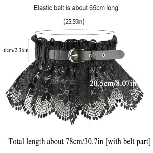 HomeSoGood Lace Stretchy Wide Waist Dress Belt,Lace Waist Dress Belts with Adjustable Tie-up Bowknot Clothing Accessories for Women Wedding Party Dresses(Black)4