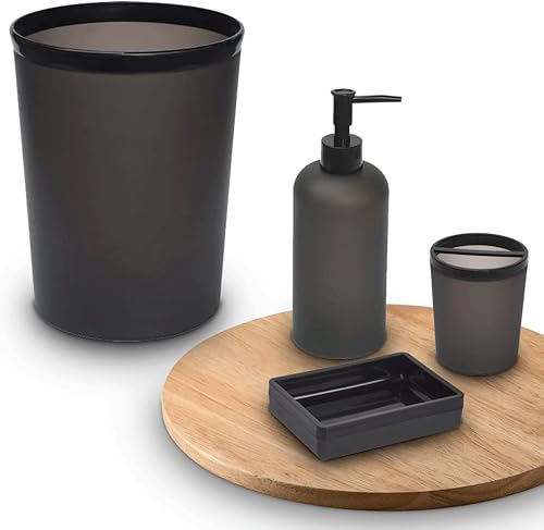 SEDLAV Juego de accesorios de baño 4 piezas accesorios de baño juego de accesorios de baño negros