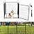 Getlay Tall Garden Fence Animal Barrier,Wide Gate Low Threshold Fence Panels, 48in(H) 4 Panels Total 8.9 Ft(L) Flower Bed Fencing, Heavy Metal Dog Fence Outdoor for Yard