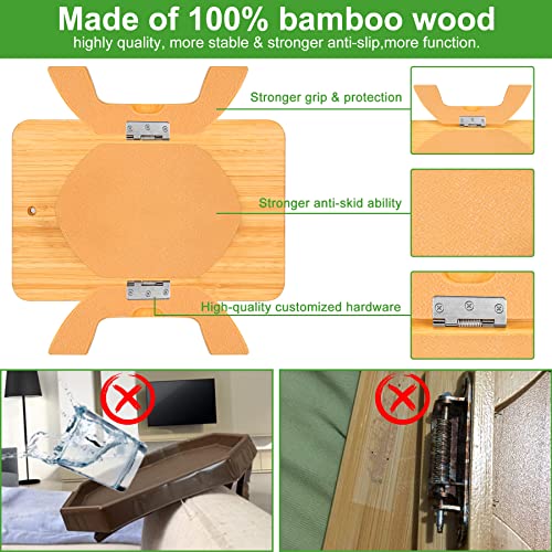 Sinwant Sofa Clip On Tray Table,Couch Arm Table For Wide Armrest Tray,Foldable Couch Tray With 360° Rotating Phone Holder,Large Sofa Arm Table Tray For Eating/Drinks/Snacks/Remote/Control #TOP3