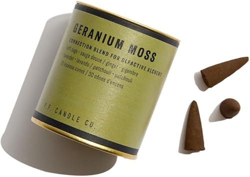 P.F. Candle Co. Enoki Cedar Alchemy - Conos de incienso perfumados sumergidos a mano (recipiente de 30) 20 minutos de tiempo de combustión, a base