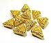 25 PCS 12X4MM Triangle Textured Bead 18K Gold Plated Bracelet BBEADS