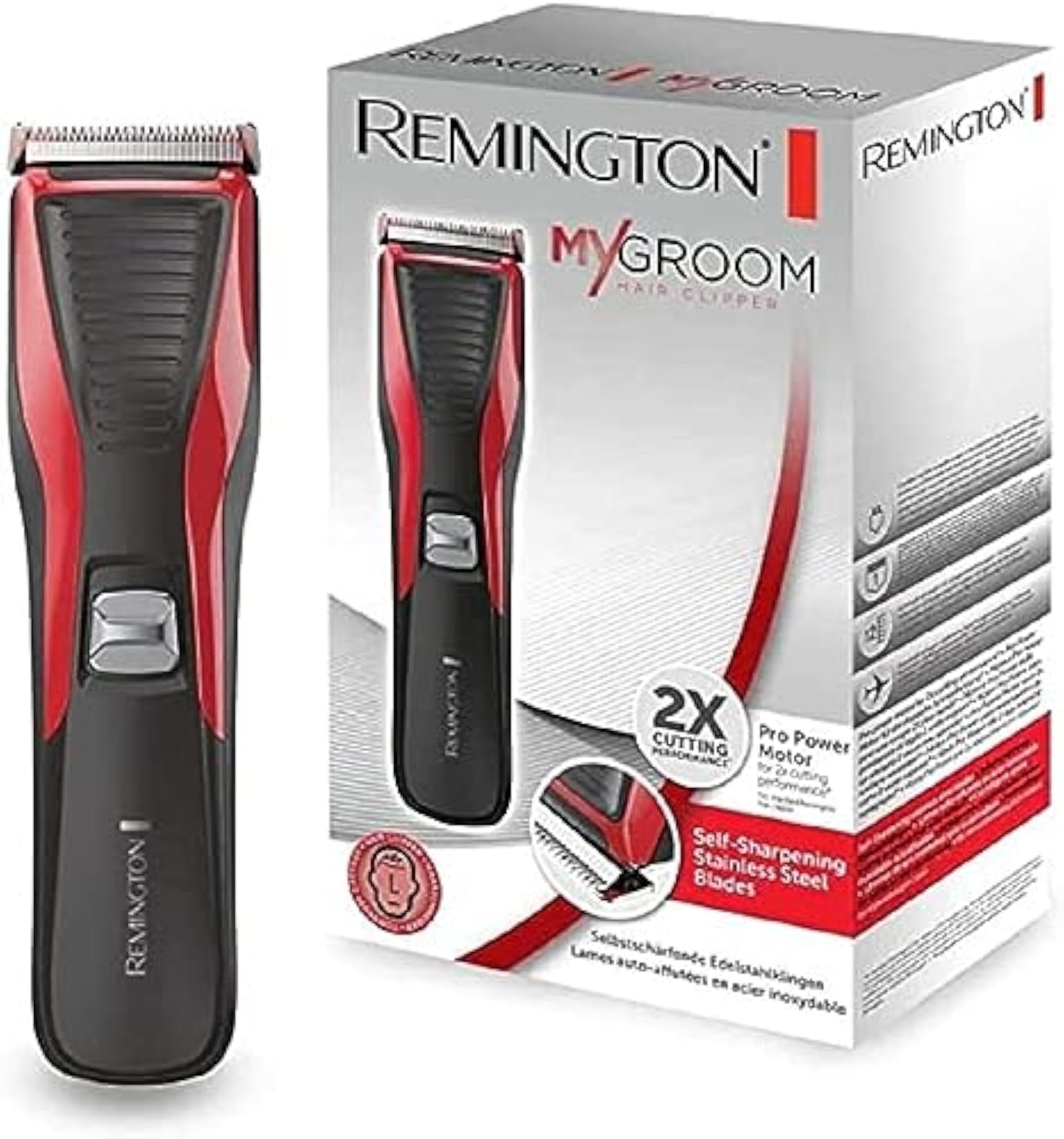 Men's Hair Clipper My Groom HC5100, Stylish Red/Black Design