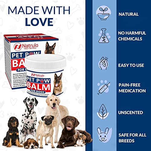 Natrulo Pet Paw Balm for Dog – Natural Healing Ointment for Itchy Paws, Grooming, Allergy Relief, Repair, Pad Protection – Soothing Unscented Shea Butter Moisturizer for Itching, Dryness, Licking 1oz Natrulo Pet Paw Balm for Dog – Natural Healing Ointment for Itchy Paws, Grooming, Allergy Relief, Repair, Pad Protection – Soothing Unscented Shea Butter Moisturizer for Itching, Dryness, Licking 1oz