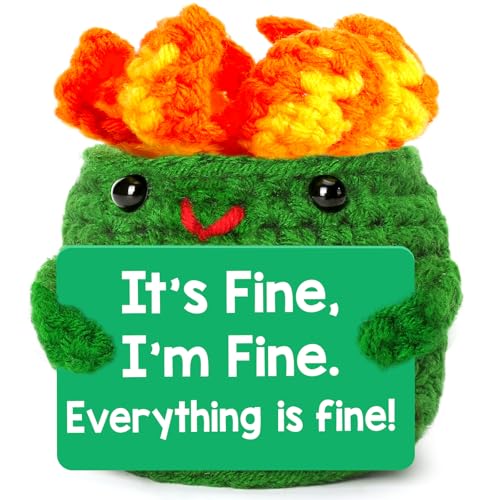 Mini Dumpster Emotional Fire Support Positive Crochet, Office Gifts Funny Gag Gifts for Women Men, Small Birthday Gifts Presents Cute Stuff Things, Dumpster Desk Accessories Office Decor