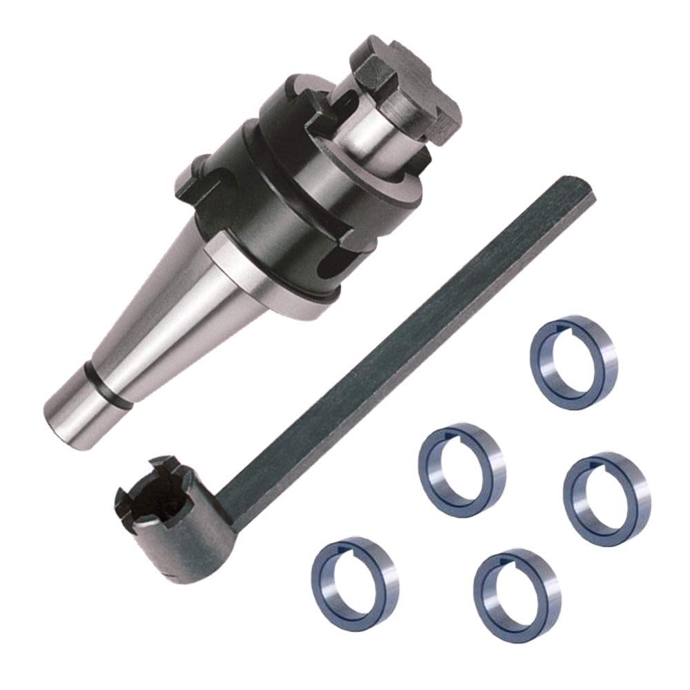Kombi-Fräsdorn SK30 DIN2080 / 22mm + Schlüssel + Satz Fräsdornringe (2/4/6/15/20mm)
