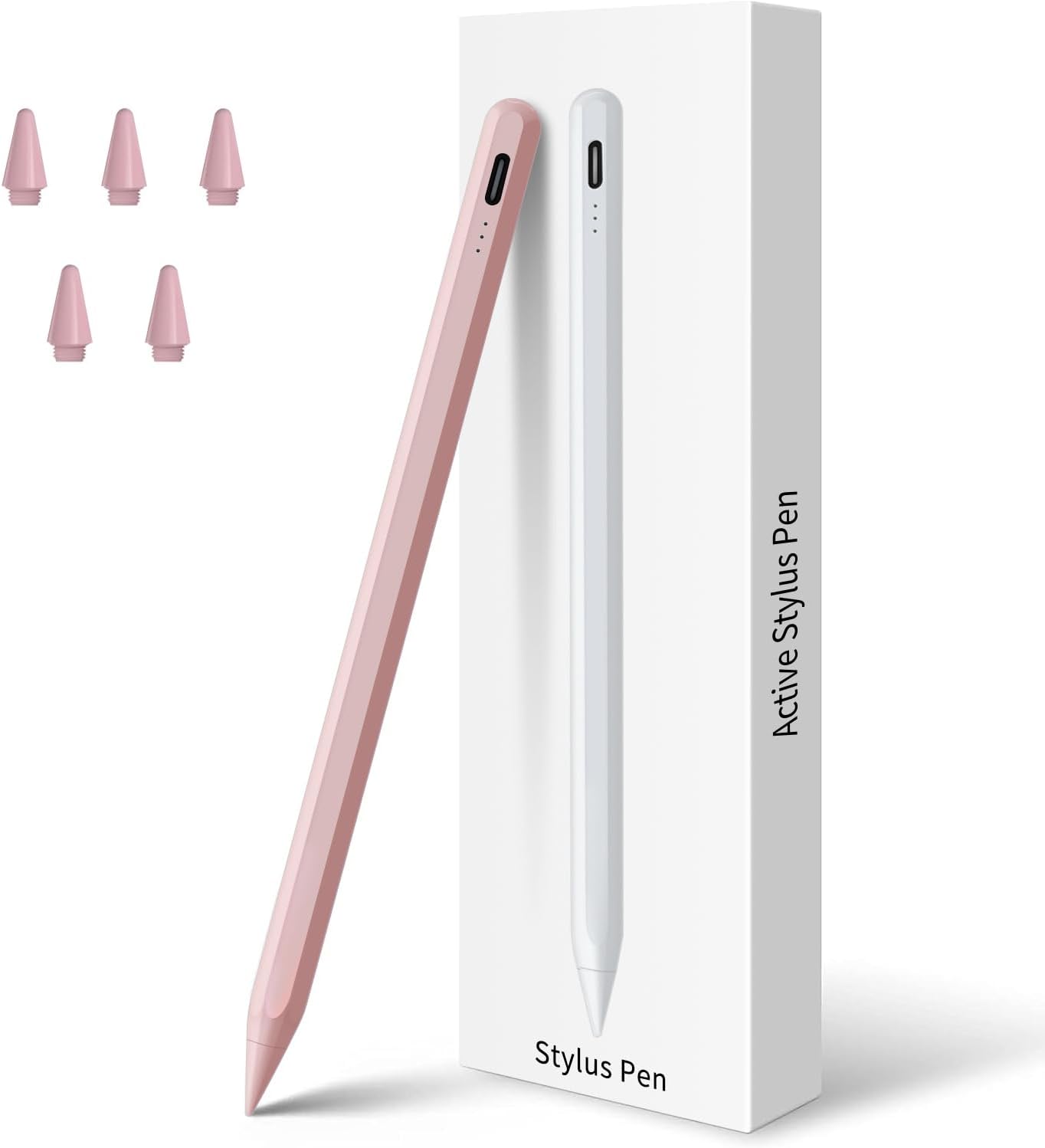 Stylus Pen for iPad 11th&10th&9th Generation,Fast Charge Pencil for Apple iPad,Palm Rejection,Tilt Sensitivity,Compatible with 2018-2025 iPad11/10/9/8/7/6th,Pro 13" M4/12.9"/11",Air 3/4/5/M2,Mini 5/6 (Pink) Thumbnail
