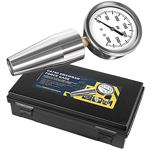 Spindle Drawbar Force Gauge Tester Checker Tool 0-3000PSI Compatible with All CAT 40 Machines & Bt 40, Replace for CAT40-DFG-1
