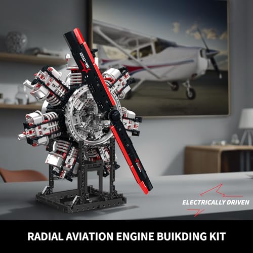 Image of Mould King 10233 Radial Aviation Engine Building Blocks Sets, Engine Model kit That Run, Build Your Own STEM Model Engine, Engine Building Engineering Toys (3089+PCS)