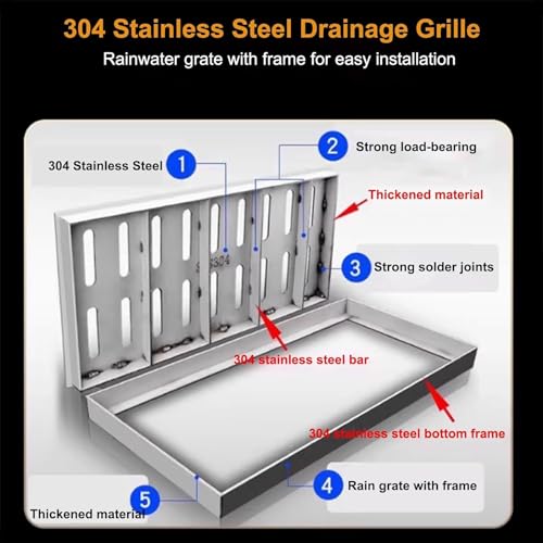 Solution de drainage durable contre l'eau stagnante grille de sol inox - 5