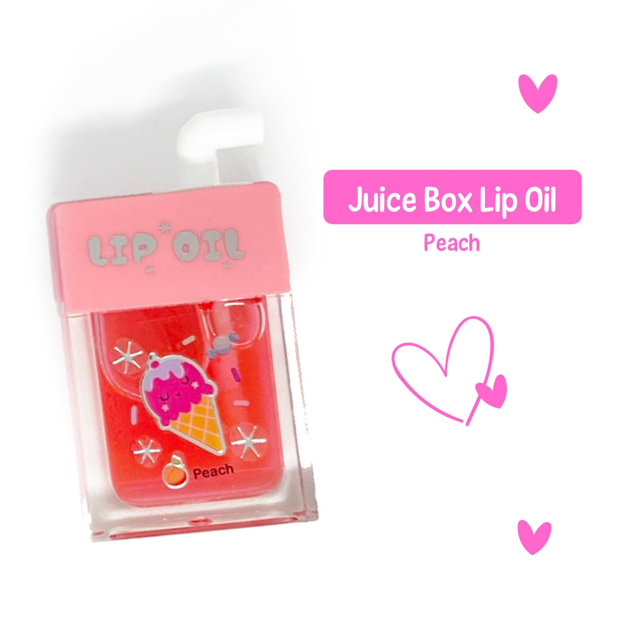 Hot Focus | Strawberry and Buble Gum Ice Cream Flavored Lip Gloss Set – Assorted Lip Gloss Flavors, Non-Toxic Makeup for Kids & Teens (Sweet)