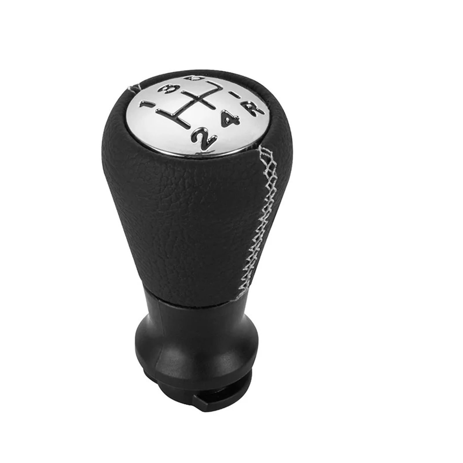 MKGKACVCPT Car Gear Lever Head for Citroen C1 for C3 for C4 Leather Gear Shift Knob Lever Shifter Stick(White with Adapter)