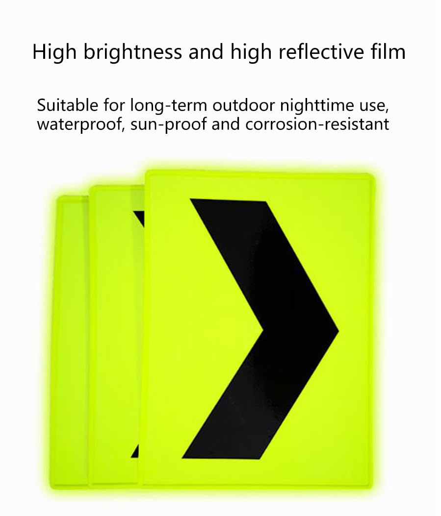 Panneaux de signalisation, flèches de signalisation réfléchissantes - Panneaux de sécurité directionnels 58,4 cm x 43,2 cm pour la Construction et la voirie - Lot de 12 Accessoires pour cône