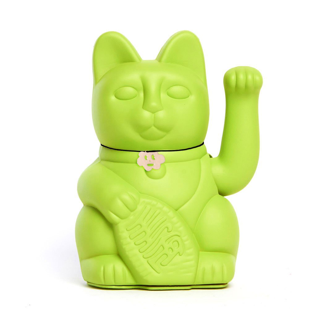 Gato de la Suerte Maneki Neko Lucky Cat con Pata Derecha en Movimiento Figura Decorativa Japonesa Original Pintada a Mano para Casa Negocio Oficina Entrada Regalo Amuleto AGUAMARINA M (10x6x15cm) — view 10
