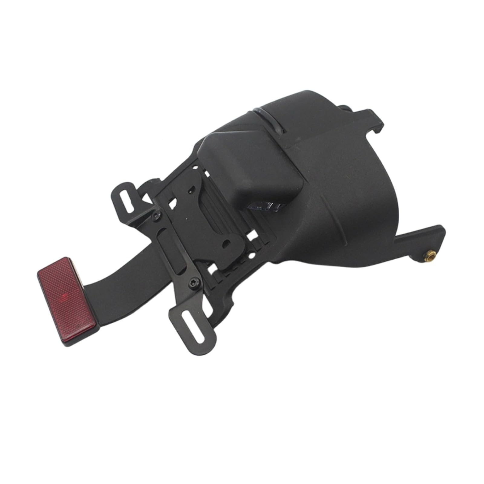 perfk Kit Montaje Matrícula para Motocicleta con Panel Luminoso Rojo Integrado y Brazo Extendido Plástico con Soportes Ranurados Acuado para Personalización Estética la