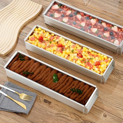 Tiramisu Pan Non-Stick Stainless Steel Rectangle Cake Pan with Acrylic Lids Removable Multipurpose Practical Baking Mold for Tiramisu Cheesecake - Image 7