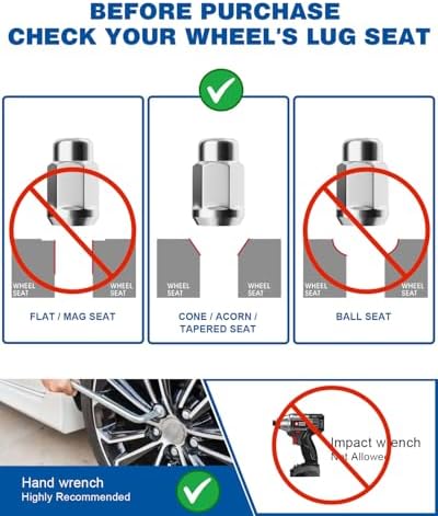 GAsupply 20pcs 1/2-20 Lug Nuts Chrome, 1/2 x 20 Closed End Bulge Acorn Wheel Lug Nut, 1.38 inch (35 mm) Tall, 3/4 inch (19mm) Hex — view 2