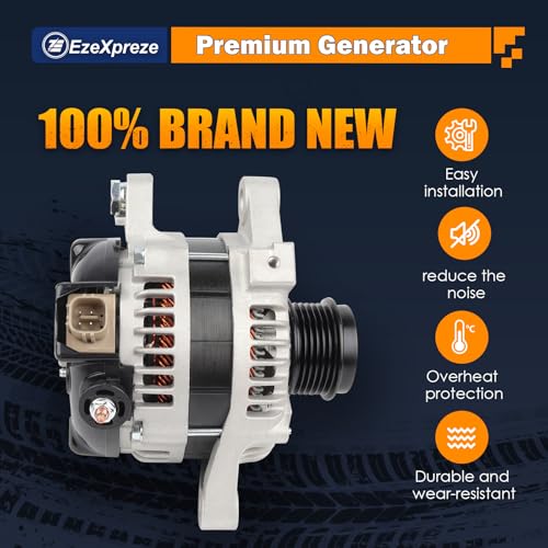 Image of Ezexpreze Alternator 11385N Replacement for 1.8L L4 Toyota Corolla 2009-2011, Matrix 09-10, Pontiac Vibe 09-10, Scion xD 08-14, 6-Groove Clutch Pulley OE#11385, 12897, 270600T040, 0986CR6103, AL3370X