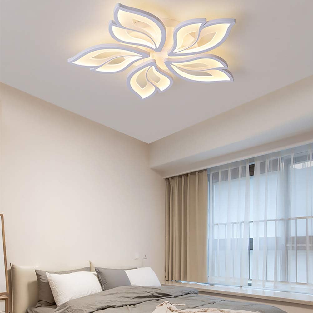 Prоduсt Dеаl Phlilqe Dimmable LED Ceiling Light Modern Metal Acrylic with Remote Control Flush Mount Ceiling Lamp Living Room Chandelier Chic Kitchen Hanging Lamp Bedroom Painted Finish Pendant Lighting(5 Petal)