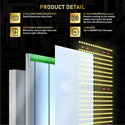 Topogrow Alphapar New Tech Sunlike Apq300 Led Grow Light Full Spectrum For Hydroponic Indoor Plants Growing Veg And Flower,Growing Light Fixture Lamp, Fit 2'X2' Grow Tent #TOP2