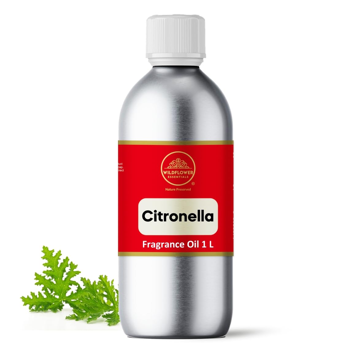 Wildflower Essentials Pure Citronella Oil Ultra Concentrated Undiluted Multi-Purpose Oil for Mosquito Repellent Relaxation Natural Cleaner Bright Fresh Scent 1 L