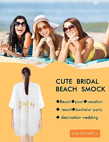 14 Pcs Bride Bridesmaid Tribe Beach Cover-Ups and Sashes Women Summer Bikini Cover Up for Bachelorette Bridal Gifts2