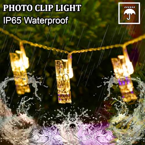 Image of fizzytech Photo Clip String Light with 14 Clips, 3 Meter Warm White LED Fairy Lights for Hanging Photos, Diwali, Christmas, Wedding and Home Decoration, Pack of 1