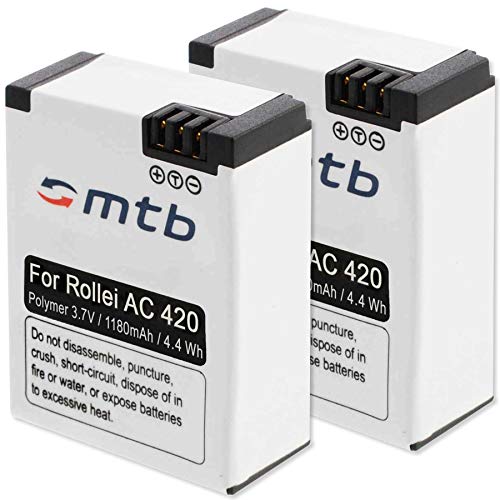 2 Baterías para Rollei Actioncam 420 evita quedarte sin carga en mitad de tus viajes de aventura