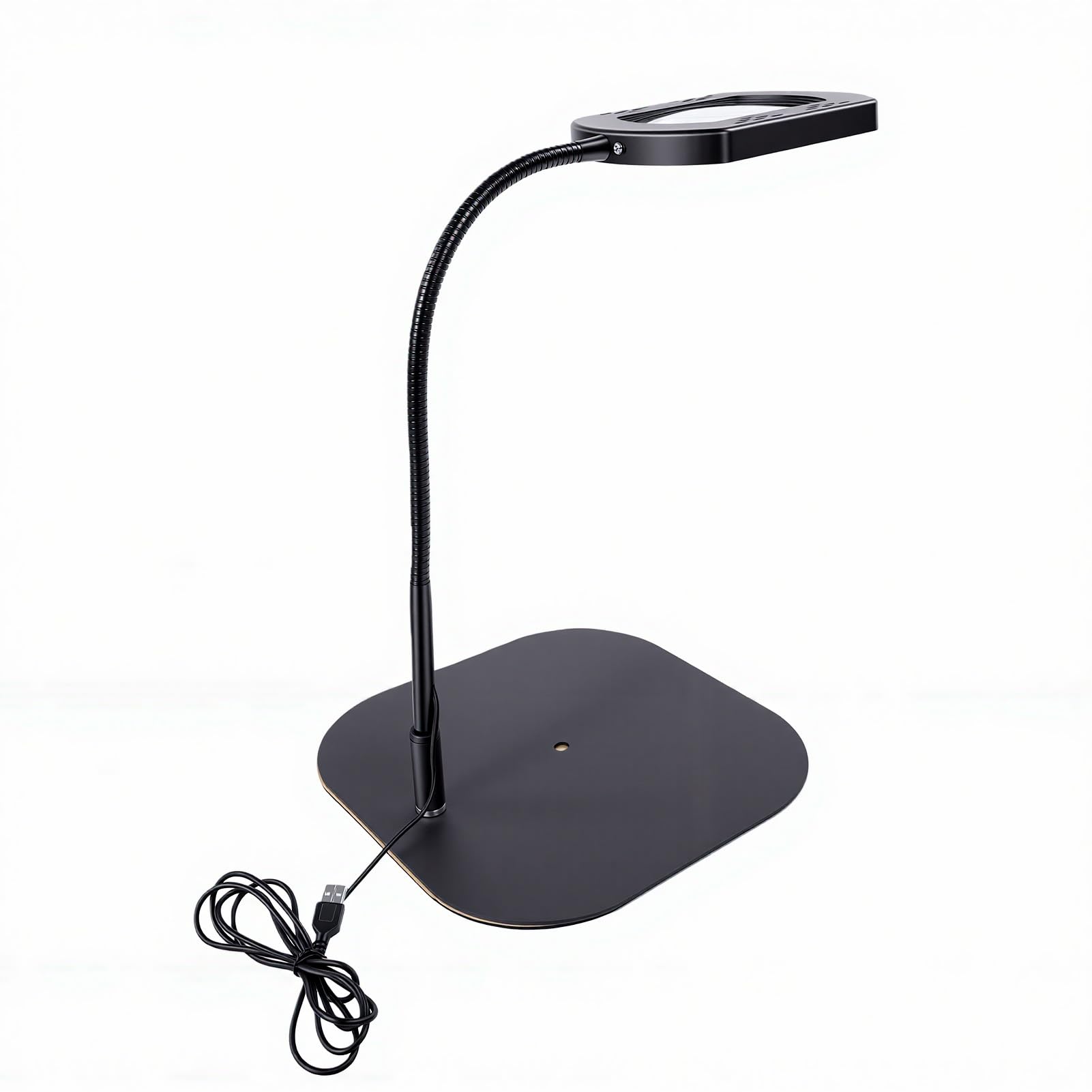 Eujgoov Lámpara de Aumento 10X con Luz LED Lupa 5 Modos de Color 3 Niveles de Brillo Abrazadera de Cuello de Cisne Flexible y Soporte para Manualidades Lectura Costura Fabricación de Joyas