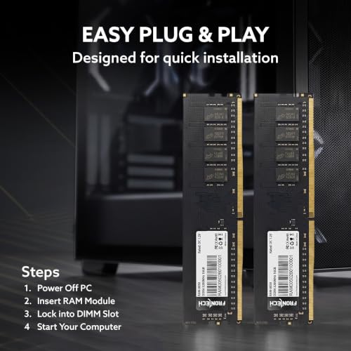 Image of Frontech 16GB DDR4 3200MHz Desktop RAM, High-Speed UDIMM Computer Memory Module for PC, 1.2V Plug & Play, 3 Years Warranty (RAM-0050)