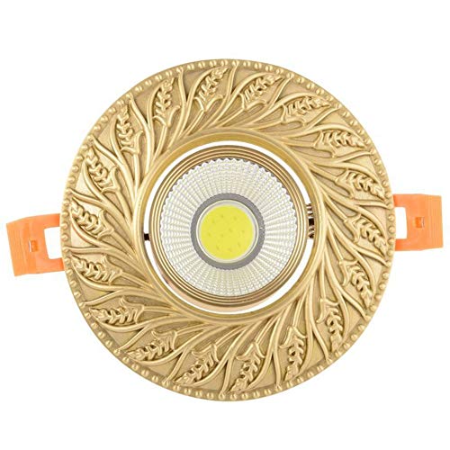 Downlight en cuivre pur sculpté à la main style américain plafonnier encastré