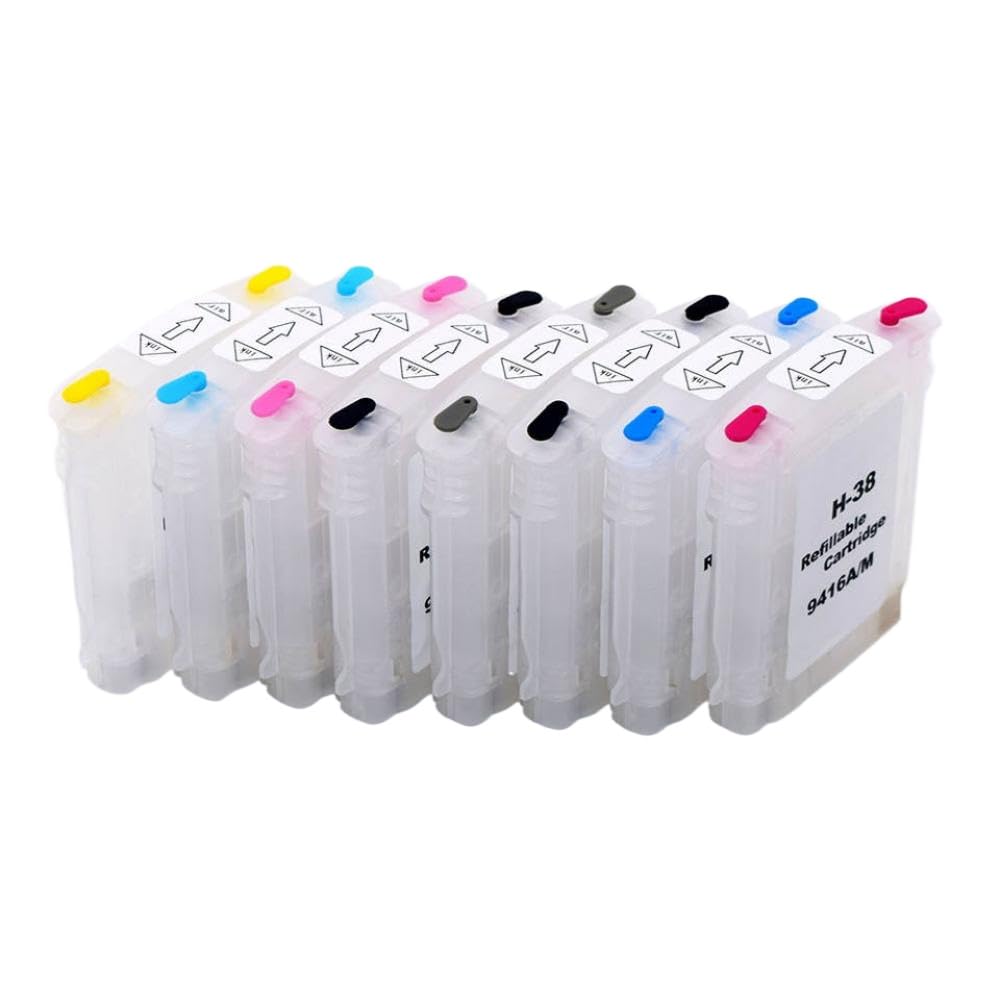Cartucho de Recarga de Tinta 38 de 8 Piezas con Arco de reinicio automático Compatible con impresoras Photosmart Pro 38 B9180 B8850 B9100 B9180GP