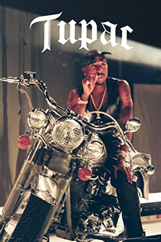 Tupac Poster 2Pac Motorcycle Photo 2 Pac Posters Rapper 90s Hip Hop Rap Room Decor Cool Wall Art...