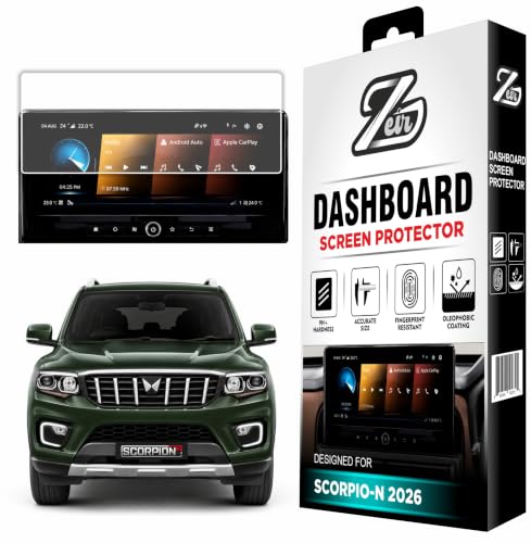 Image of ZEIR Screen Protector For MAHINDRA SCORPIO N 2026 Facelift - 12.3 Inch Infotianment Touchscreen | ScorpioN Car Display Guard | 9H Hardness, Anti-Scratch & Water Resistant | HD Clarity MahindraScorpio Car Dashboard Accessory 2026+ [Not Tempered Glass] [Not Compatible with 2025 Models] (ScorpioN 2026 [12 inch Info])