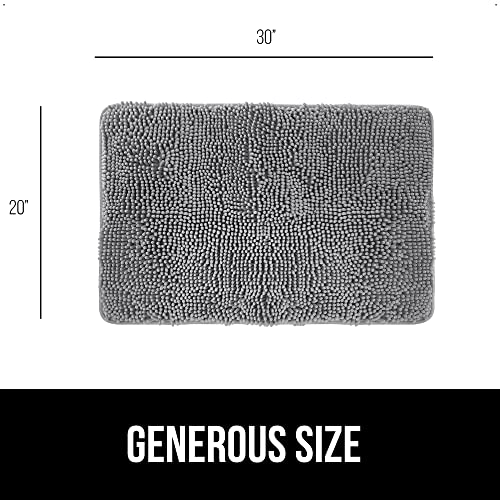 Gorilla Grip Bath Rug 30X20, Thick Soft Absorbent Chenille, Rubber Backing Quick Dry Microfiber Mats, Machine Washable Rugs For Shower Floor, Bathroom Runner Bathmat Accessories Decor, Grey #TOP6