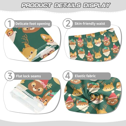 Girls Basic Leggings Baby Girls Pants Christmas Deer Soft Footless Stretchy Tights Pants 4-10Y3