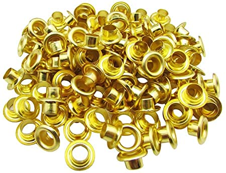 Multipurpose Eyelet/Grommet without Washer Made of Brass, Colour – Antique Brown, Gold, Black Size Outer Dia 7-8 mm, Inner 3 mm, Outer Height 5 mm and Inner – 4 mm | 100 nos. (Gold)-image-40