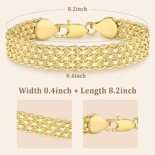 14K Gold 10mm Mesh Chain Link Bracelet | Gold Bracelets For Women | Jewelry Gift2