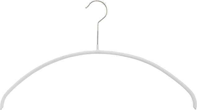 Mawa by Reston Lloyd Euro Series Non-Slip Space Saving Clothes Hanger for Shirts and Dresses, Style 40/P, Set of 2, White 14132M
