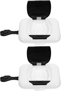 2pcs Portable Wipes Holder with Wide Opening for Baby Care | Lightweight PP and Silicone Build, Easy Refill Design, Hangs on Carts or Diaper Bags