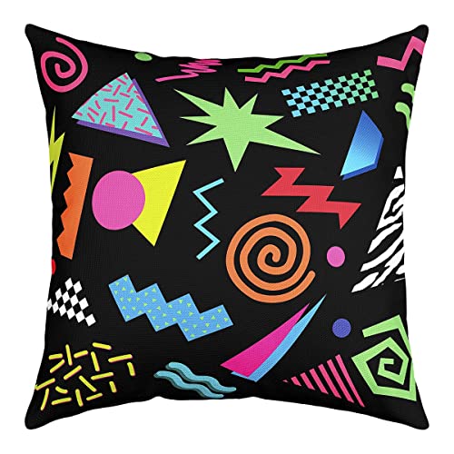 Housse de coussin Memphis réversible lot de 2 décorative géométrique 45x45 - 3