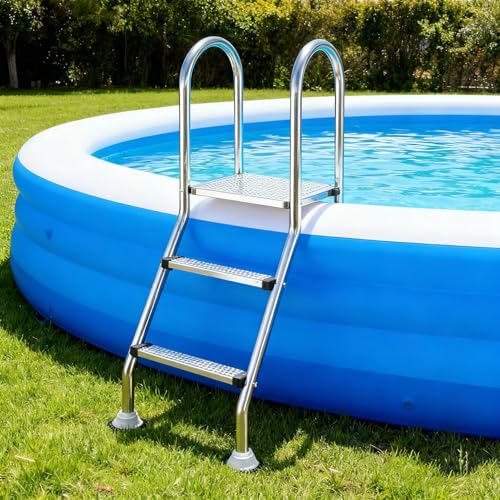 Escalera para piscina sobre tierra acero inoxidable 2 peldaños miniatura 1